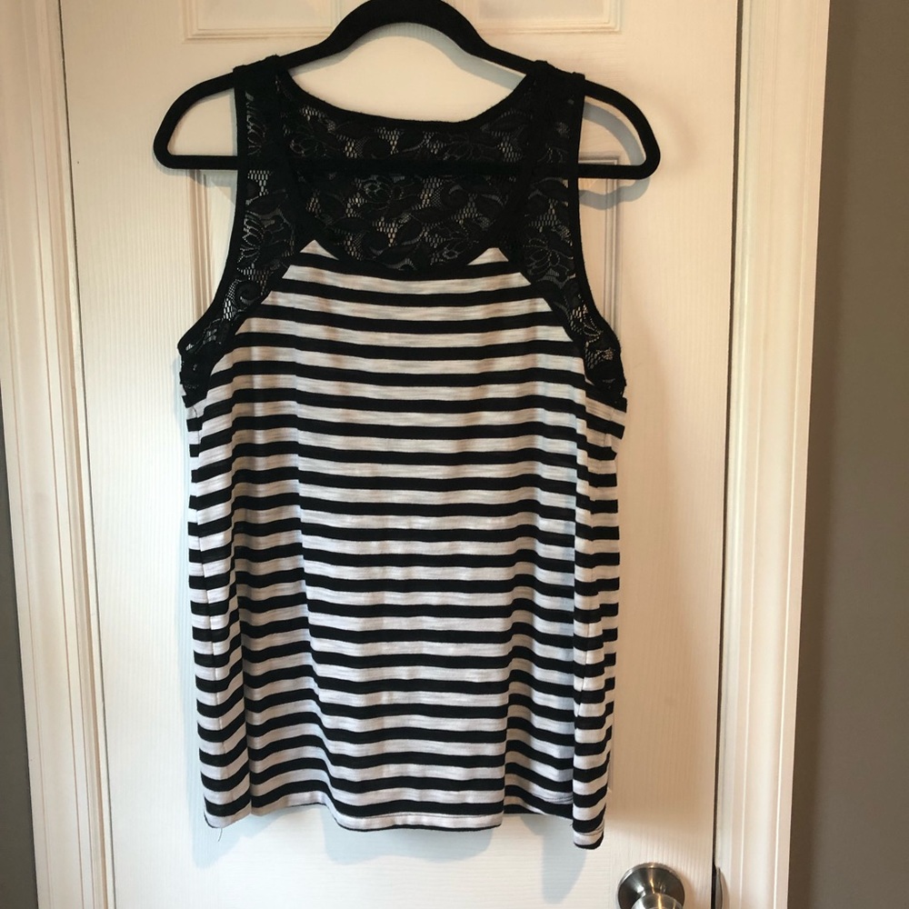 Torrid black and white striped tank